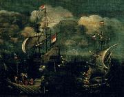 Ship battle, VROOM, Hendrick Cornelisz.